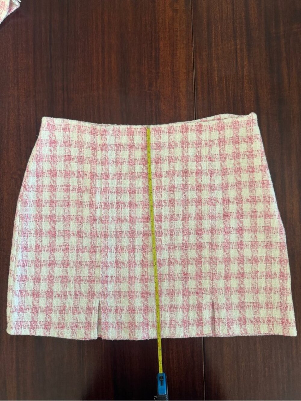 ASOS DESIGN Pink Gingham Co-Ord Set Crop Top Mini Skirt Size 10 - Picture 8 of 12